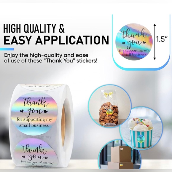 100 ~1.5β Thank You Boutique Stickers πͺ»ππͺ»2 Rolls For $16 (Bundle & Save) - Picture 2 of 6